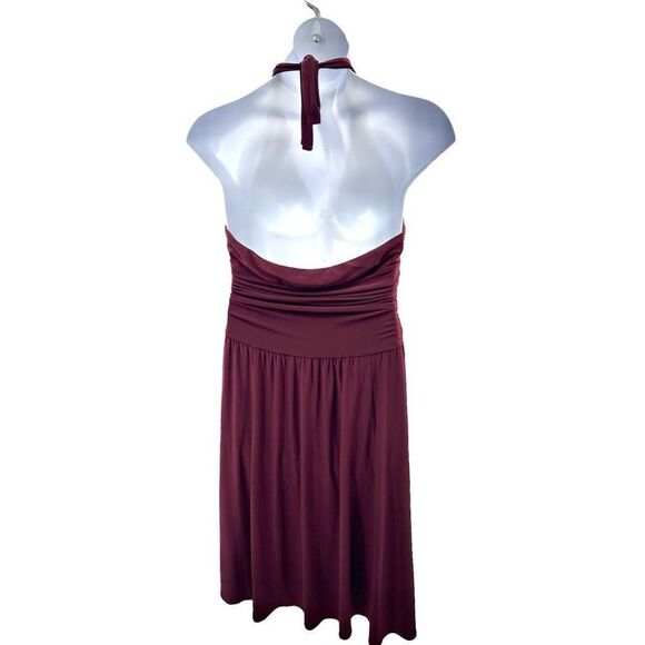 Burgundy Halter Dress Women's Size 16 Twist Front Flowy Jones New York - Picture 4 of 9